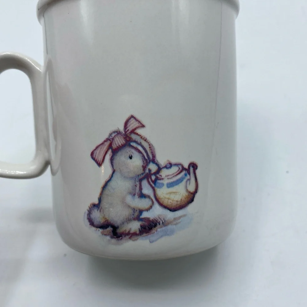 Holly Hobbie Stoneware Coffee Mug Heart Handle American Greetings 1990 Vintage - Picture 2 of 6